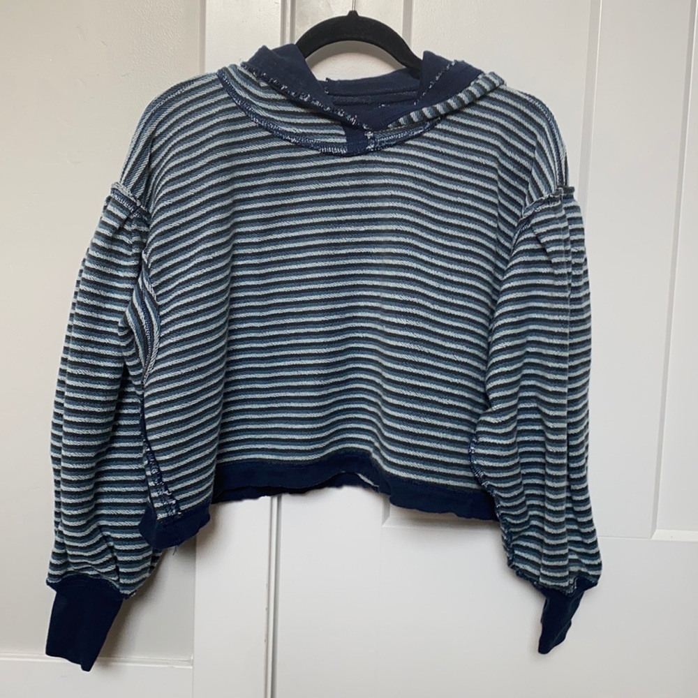 Free People reversible cropped hoodie